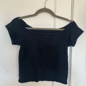 Brandy Melville John Galt Black off the Shoulder Crop Top